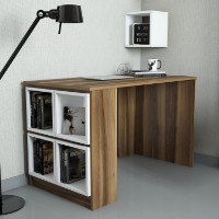 Masa de birou Hanah Home Box Walnut White