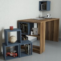Masa de birou Hanah Home Box Walnut Chalcedony imaginea #2 — magazin online Desire.md