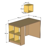 Masa de birou Hanah Home Box Walnut Yellow imaginea #5 — magazin online Desire.md