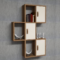 Raft de perete Hanah Home Flora Walnut Cream