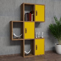 Raft de perete Hanah Home Flora Walnut Yellow imaginea #4 — magazin online Desire.md