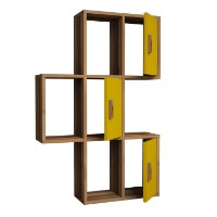 Raft de perete Hanah Home Flora Walnut Yellow imaginea #5 — magazin online Desire.md