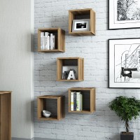 Set rafturi de perete Hanah Home Box Walnut imaginea #3 — magazin online Desire.md