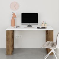 Masa de birou Hanah Home Maze White Dark Oak imaginea #2 — magazin online Desire.md