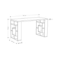 Masa de birou Hanah Home Maze White Dark Oak imaginea #5 — magazin online Desire.md