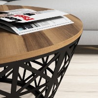 Журнальный столик Hanah Home Stil Metal Ferforje Walnut фото №3 — интернет-магазин Desire.md
