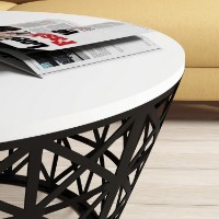 Журнальный столик Hanah Home Stil Metal Ferforje White фото №3 — интернет-магазин Desire.md