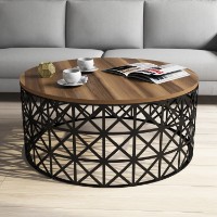 Журнальный столик Hanah Home Selin Metal Ferforje Walnut