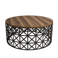 Журнальный столик Hanah Home Selin Metal Ferforje Walnut фото №4 — интернет-магазин Desire.md