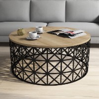 Журнальный столик Hanah Home Selin Metal Ferforje Oak