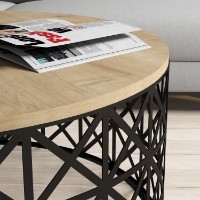 Журнальный столик Hanah Home Selin Metal Ferforje Oak фото №3 — интернет-магазин Desire.md