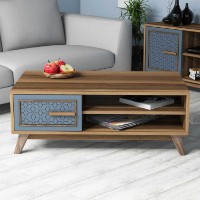 Măsuţă cafea Hanah Home Ayla Walnut Blue