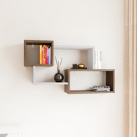 Настенная полка Hanah Home Ayder Walnut White