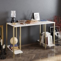 Masa de birou Hanah Home Reader White Gold