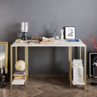 Masa de birou Hanah Home Reader White Gold imaginea #2 — magazin online Desire.md