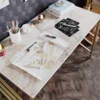 Masa de birou Hanah Home Tuna Gold imaginea #3 — magazin online Desire.md
