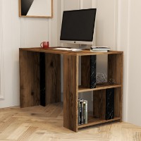 Masa de birou Hanah Home Lima Walnut Black Marble