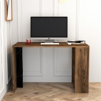 Masa de birou Hanah Home Lima Walnut Black Marble imaginea #2 — magazin online Desire.md