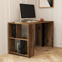 Masa de birou Hanah Home Lima Walnut Black Marble imaginea #3 — magazin online Desire.md