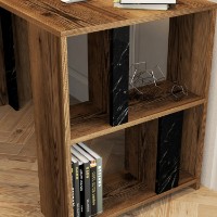 Masa de birou Hanah Home Lima Walnut Black Marble imaginea #4 — magazin online Desire.md