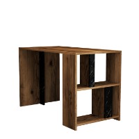 Masa de birou Hanah Home Lima Walnut Black Marble imaginea #5 — magazin online Desire.md