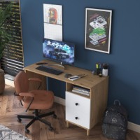 Masa de birou Rani HA109 Walnut White