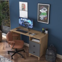 Masa de birou Rani HA109 Walnut Antracite