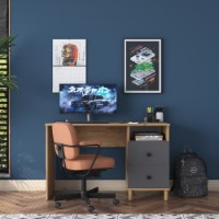 Masa de birou Rani HA109 Walnut Antracite imaginea #3 — magazin online Desire.md