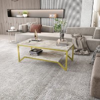 Măsuţă cafea Hanah Home Flora Gold White imaginea #2 — magazin online Desire.md