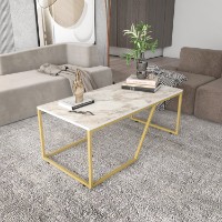 Măsuţă cafea Hanah Home Wendy White Gold imaginea #2 — magazin online Desire.md