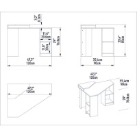 Masa de birou Hanah Home Floating White imaginea #4 — magazin online Desire.md