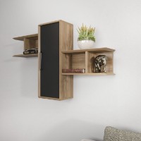 Настенная полка Hanah Home Olida Walnut Black фото №2 — интернет-магазин Desire.md