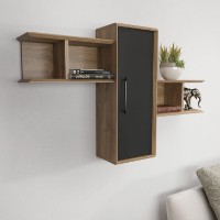 Настенная полка Hanah Home Olida Walnut Black фото №3 — интернет-магазин Desire.md