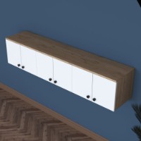 Настенный шкаф Rani EA103 Walnut White фото №3 — интернет-магазин Desire.md