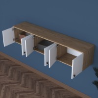 Настенный шкаф Rani EA103 Walnut White фото №4 — интернет-магазин Desire.md
