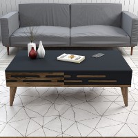 Măsuţă cafea Hanah Home Valensiya Walnut Anthracite imaginea #2 — magazin online Desire.md