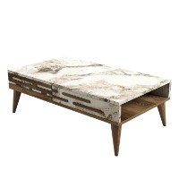 Măsuţă cafea Hanah Home Valensiya Walnut White Marble imaginea #4 — magazin online Desire.md