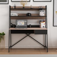 Masa de birou Hanah Home Arte Walnut Black imaginea #2 — magazin online Desire.md