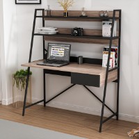 Masa de birou Hanah Home Arte Walnut Black imaginea #3 — magazin online Desire.md