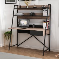 Masa de birou Hanah Home Arte Walnut Black imaginea #4 — magazin online Desire.md