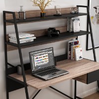 Masa de birou Hanah Home Arte Walnut Black imaginea #5 — magazin online Desire.md