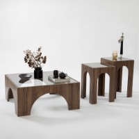 Журнальный столик Hanah Home Seine Transparent Walnut фото №7 — интернет-магазин Desire.md