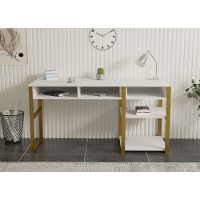 Masa de birou Hanah Home Emro White Gold imaginea #2 — magazin online Desire.md