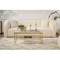 Măsuţă cafea Hanah Home Asude Gold Travertine imaginea #2 — magazin online Desire.md