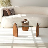 Măsuţă cafea Hanah Home Surf Chesnut Transparent