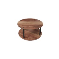 Журнальный столик Hanah Home Masivo Round Walnut фото №2 — интернет-магазин Desire.md