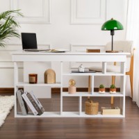 Masa de birou Hanah Home Vesper Natural White imaginea #3 — magazin online Desire.md
