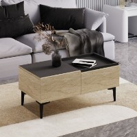 Журнальный столик Hanah Home Mia Travertine Anthracite фото №2 — интернет-магазин Desire.md