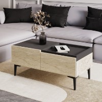 Журнальный столик Hanah Home Mia Travertine Anthracite фото №3 — интернет-магазин Desire.md