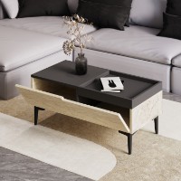 Журнальный столик Hanah Home Mia Travertine Anthracite фото №5 — интернет-магазин Desire.md